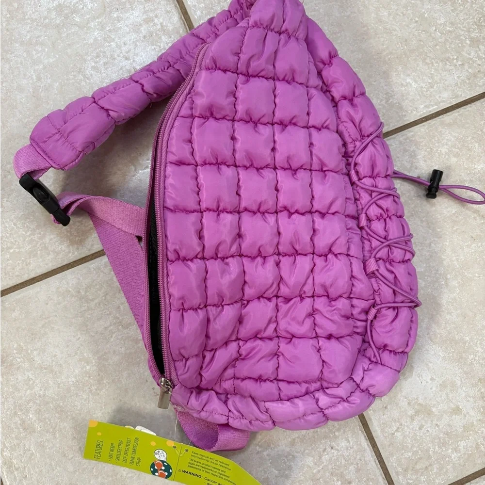 Brand New! Pickle Ball Bag / Crossbody  Pink Quilted Over the Shoulder Bag